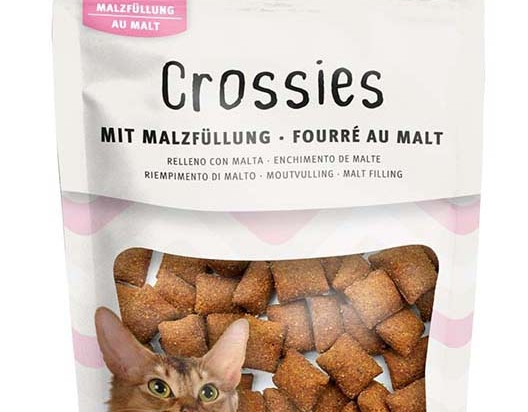 Friandise pour chat Crossies fourrées au malt