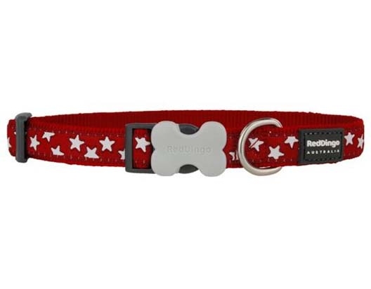 Red Dingo - Collier pour chien rouge à étoiles