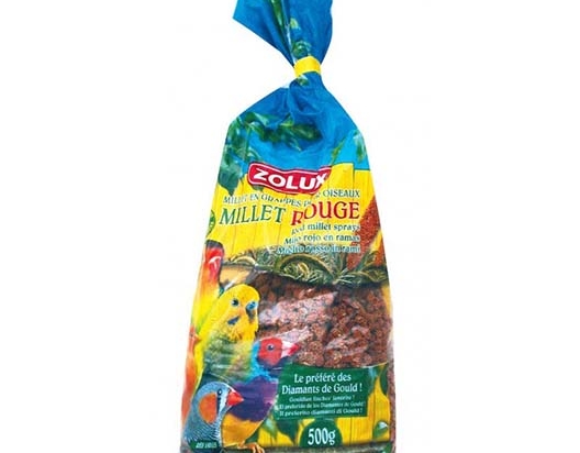 Zolux Millet rouge d'anjou en grappes pour oiseaux sachet 500g